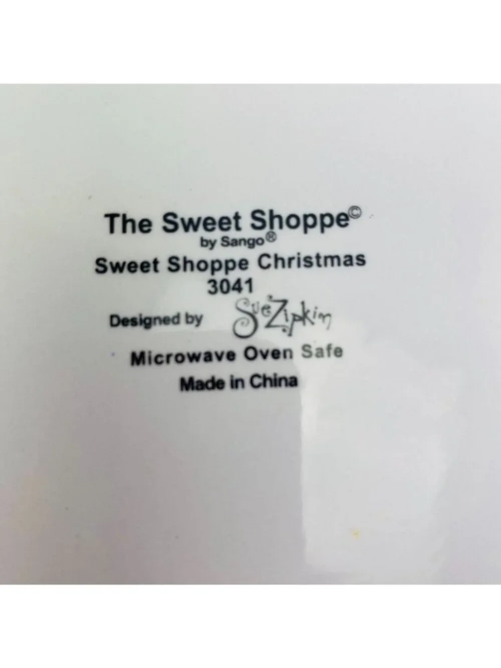 Sango Sue Zipkin SWEET SHOPPE CHRISTMAS Green Snowman Salad Lunch Plates Set 4